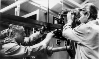 Val Chelotti and Les Kos on the Soudronic Welder