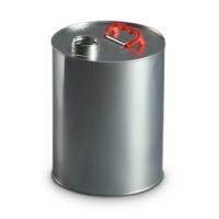 5 Litre Tinplate Micro drum with 44mm screw cap, embossed POISON