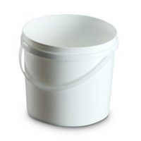 5 Litre Plastic Pail white with wire handle