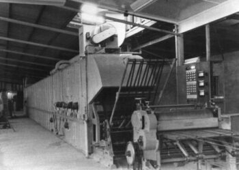 First metal coating line at North Fitzroy, 1958
