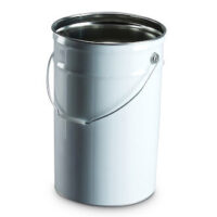 25 Litre Pail tapered tinplate White Outside Plain Inside