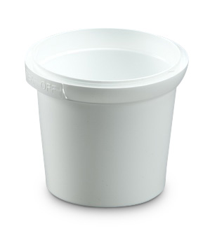 380mL Round Container, Tamper Evidence, colour white